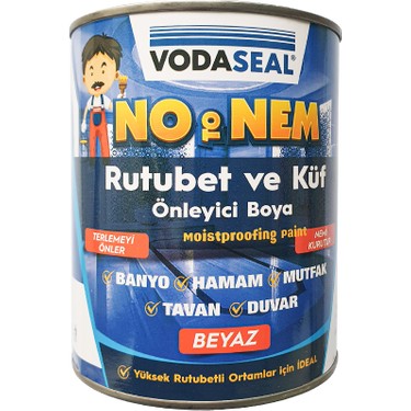 VODASEAL NO to NEM - RUTUBET ve KÜF ÖNLEYICI BOYA - 1 KG - BEYAZ